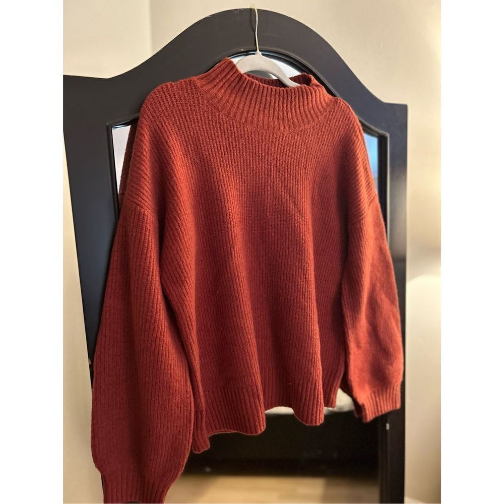 NEW Goodthreads Boucle Shaker Stitch Balloon-Sleeve Sweater L